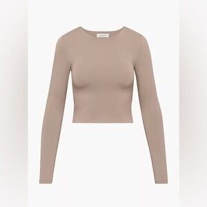 Babaton Contour Crew Long Sleeve in Warm Taupe Size Small